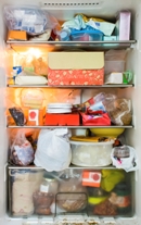 cluttered refrigerator 